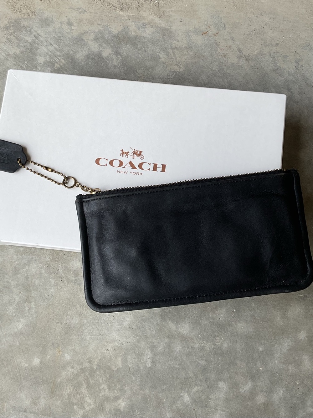 Vintage Coach Black Leather Skinny Mini Case - Picture 4 of 6